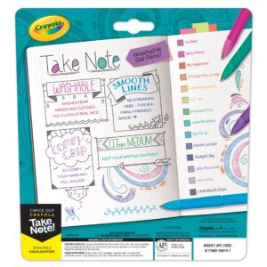 Crayola Take Note! Washable Gel Pen Set, 14 Count