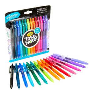 Crayola Take Note! Washable Gel Pen Set, 14 Count