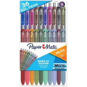 Paper Mate InkJoy Gel Pens, Medium Point (0.7 mm), Assorted, 36 Count