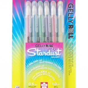 Sakura Gelly Roll Stardust Gel Pen Set, 6-Colors, Galaxy
