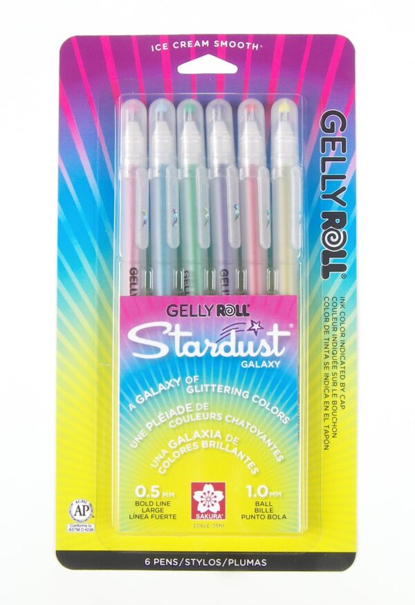 Sakura Gelly Roll Stardust Gel Pen Set, 6-Colors, Galaxy