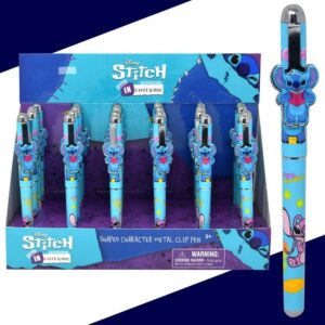 Disney Stitch Shaped Metal Clip Pens, Multicolor, 2 Pack