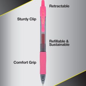 Pilot G2 Pink Premium Retractable Gel Pens, Fine Point, 0.7 mm, Assorted Colors, 5 Count - Image 6