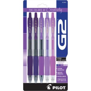 Pilot G2 Pink Premium Retractable Gel Pens, Fine Point, 0.7 mm, Assorted Colors, 5 Count - Image 8