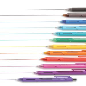 Pen+Gear Retractable Gel Pens, Medium Point,0.7mm, Assorted Ink,12Count