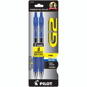 Pilot G2 Retractable Gel Ink Pens, Fine Point, Black, 2 Pack, - Image 10