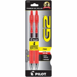 Pilot G2 Retractable Gel Ink Pens, Fine Point, Black, 2 Pack, - Image 18