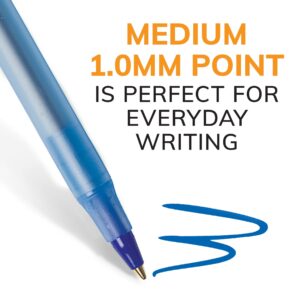 BIC Round Stic Xtra Life Ballpoint Pens, Medium Point (1.0mm), Blue, 10 Count - Image 3