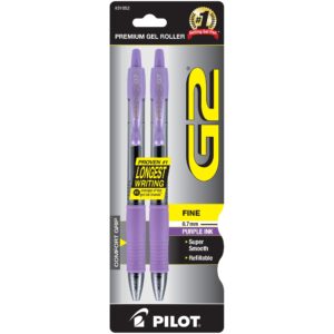 Pilot G2 Retractable Gel Ink Pens, Fine Point, Black, 2 Pack, - Image 34