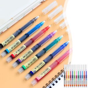 Pen Set, 12 Pieces Rolling Pens 0.5 Mm Japanese Fast Drying Fine Point Pens Liquid Ink Glossy Writing For Office Supplies - Image 1