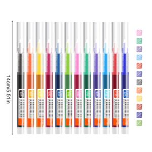 Pen Set, 12 Pieces Rolling Pens 0.5 Mm Japanese Fast Drying Fine Point Pens Liquid Ink Glossy Writing For Office Supplies - Image 3