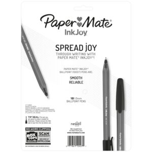 Paper Mate InkJoy 100ST Ballpoint Pens, Medium Point (1.0mm), Black, 18 Count