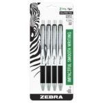 Zebra Z-Grip Flight Retractable Ballpoint 1.2mm Black 4PK