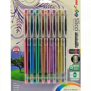 Pentel Slicci Extra Fine Metallic Gel Pens (Assorted) – Pack of 8 1 pcs sku 1846077MA
