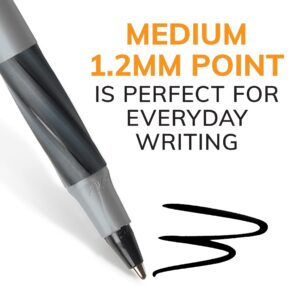 BIC Round Stic Grip Xtra Comfort Ballpoint Pen, Stick, Fine 0.8 mm, Blue Ink, Gray/Blue Barrel, Dozen - Image 3