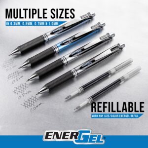 Pentel EnerGel RTX Retractable Liquid Gel Pen, Medium Line, Metal Tip, Assorted Ink, 8-Pack (BL77BP8M) - Image 3