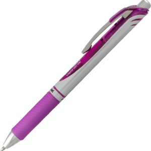 Pentel EnerGel XM BL77 - Retractable Liquid Gel Ink Pen - 0.7mm - 54% Recycled - Purple - Box of 12 - Image 2