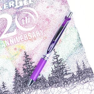 Pentel EnerGel XM BL77 - Retractable Liquid Gel Ink Pen - 0.7mm - 54% Recycled - Purple - Box of 12 - Image 4