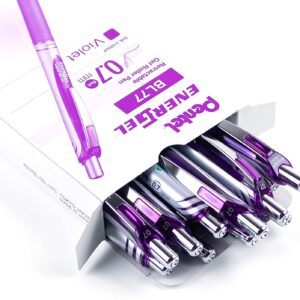 Pentel EnerGel XM BL77 - Retractable Liquid Gel Ink Pen - 0.7mm - 54% Recycled - Purple - Box of 12 - Image 5