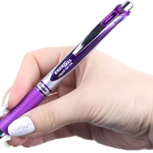 Pentel EnerGel XM BL77 - Retractable Liquid Gel Ink Pen - 0.7mm - 54% Recycled - Purple - Box of 12 - Image 8