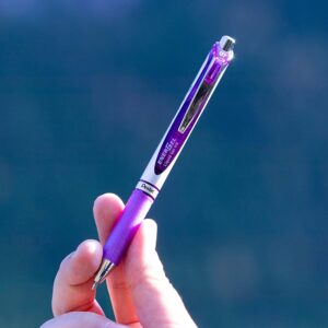 Pentel EnerGel XM BL77 - Retractable Liquid Gel Ink Pen - 0.7mm - 54% Recycled - Purple - Box of 12 - Image 9