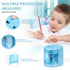 Eagle Electric Pencil Sharpener, Battery or USB Operated, Dual Holes, Dual Blades, fit for Pencils of Size 6-8mm and 9-12mm (Pink) - Image 9