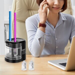 Eagle Electric Pencil Sharpener, Battery or USB Operated, Dual Holes, Dual Blades, fit for Pencils of Size 6-8mm and 9-12mm (Pink) - Image 21