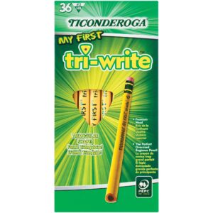 Ticonderoga My First Tri-Write Primary Size No. 2 Pencils with Eraser, Box of 36 - Image 3