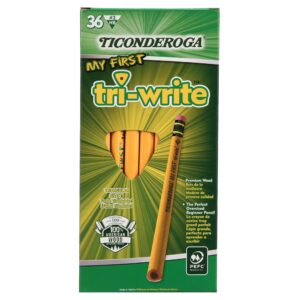 Ticonderoga My First Tri-Write Primary Size No. 2 Pencils with Eraser, Box of 36 - Image 9