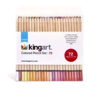 Kingart Studio, Colored Pencils, Soft Wax-Based Cores, Set of 72, for All Ages - Image 1