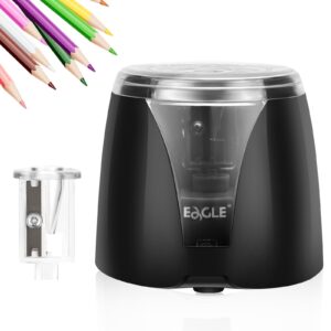 Eagle Electric Pencil Sharpener, Battery Powered, Large Shaving Holders, Carbon Steel Blades, Portable, Reusable and Replaceable Blade, Suitable for Home and Office use, Pink - Image 8