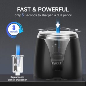 Eagle Electric Pencil Sharpener, Battery Powered, Large Shaving Holders, Carbon Steel Blades, Portable, Reusable and Replaceable Blade, Suitable for Home and Office use, Pink - Image 11