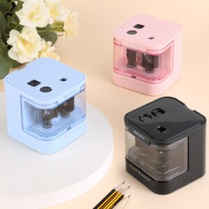 Eagle Electric Pencil Sharpener, Dual Holes, Battery Powered for Office/Art, 5s Fast Sharpening, Replaceable Blades, for 6-12 mm Pencils - Image 3