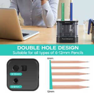 Eagle Electric Pencil Sharpener, Dual Holes, Battery Powered for Office/Art, 5s Fast Sharpening, Replaceable Blades, for 6-12 mm Pencils - Image 8