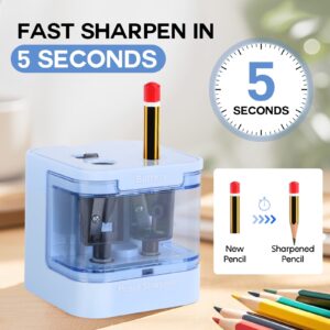 Eagle Electric Pencil Sharpener, Dual Holes, Battery Powered for Office/Art, 5s Fast Sharpening, Replaceable Blades, for 6-12 mm Pencils - Image 14