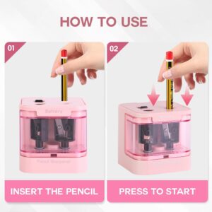 Eagle Electric Pencil Sharpener, Dual Holes, Battery Powered for Office/Art, 5s Fast Sharpening, Replaceable Blades, for 6-12 mm Pencils - Image 17