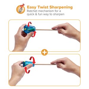 Bostitch Twist-n-Sharp 1-Hole Handheld Manual Pencil Sharpeners, Assorted Colors, 3 Pack - Image 4