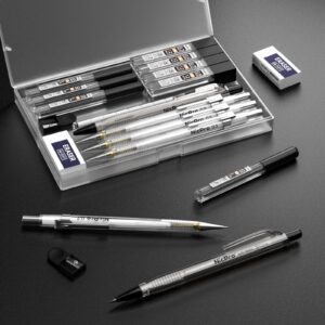 Nicpro 6 PCS Art Mechanical Pencils Set with Case, Drafting Pencil 0.3 & 0.5 & 0.7 & 0.9 mm and 2mm Lead Holder (4B 2B HB 2H) with Lead Refills Erasers Sharpener - Image 7