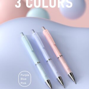 Nicpro 3PCS Pastel Mechanical Pencil Set with Case, 0.7 mm Pencils with 6 Tube HB Lead Refill, 3PCS Eraser, 9PCS Eraser Refill - Image 3