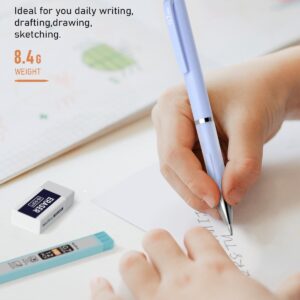 Nicpro 3PCS Pastel Mechanical Pencil Set with Case, 0.7 mm Pencils with 6 Tube HB Lead Refill, 3PCS Eraser, 9PCS Eraser Refill - Image 6