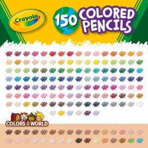 Crayola Colored Pencil Set, Colors of the World, 150 Ct, Back to School Supplies, Teacher Gifts - Image 3