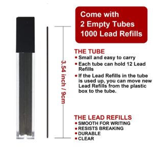 mivont 1000 X 0.7mm 2B Mechanical Pencil Refill Plastic Automatic Pencil Lead Black - Image 5