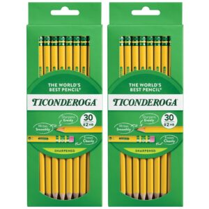 Ticonderoga No. 2 Pencils, Pre-Sharpened, 30 Per Pack, 2 Packs - Image 1