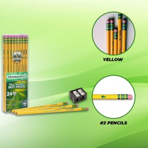 Ticonderoga Pencils 2 Soft ,Yellow, Standard Size Wood-cased 24 Ct. 1 Pack - Image 5