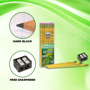 Ticonderoga Pencils 2 Soft ,Yellow, Standard Size Wood-cased 24 Ct. 1 Pack - Image 6