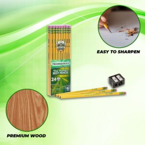 Ticonderoga Pencils 2 Soft ,Yellow, Standard Size Wood-cased 24 Ct. 1 Pack - Image 7
