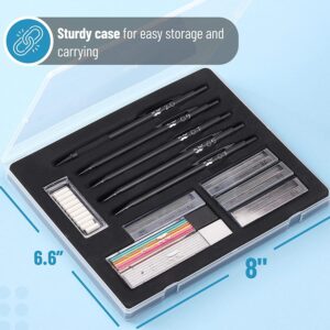 Mr. Pen- Metal Mechanical Pencil Set with Lead and Eraser Refills, 5 Sizes, Black, 0.3, 0.5, 0.7, 0.9, 2mm - Image 3