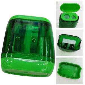 Darzheoy Pencil Sharpeners, Pencil Sharpeners Manual, Holes Compact Colored Handheld Pencil Sharpener with Lid for Home Office - Image 5