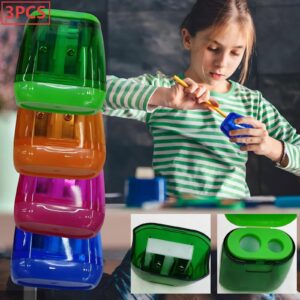 Darzheoy Pencil Sharpeners, Pencil Sharpeners Manual, Holes Compact Colored Handheld Pencil Sharpener with Lid for Home Office - Image 28