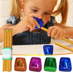 Darzheoy Pencil Sharpeners, Pencil Sharpeners Manual, Holes Compact Colored Handheld Pencil Sharpener with Lid for Home Office - Image 42